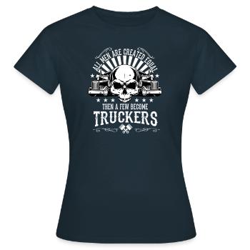 LKW Fahrer Trucker Fernfahrer - Frauen T-Shirt - Navy - Vorne - AI Model Female 172 dark (172cm)