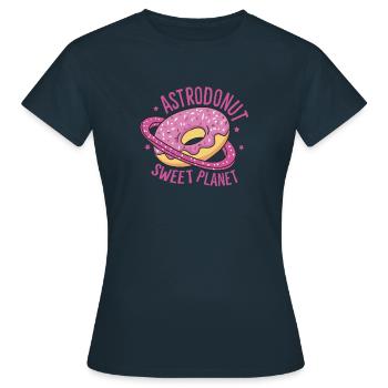 L’ASTRODONUT SWEET PLANET - T-shirt Femme - marine - Devant - AI Model Female 172 dark (172cm)