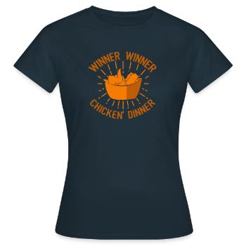 Winner Winner Poulet dinner Dinner Cadeau - T-shirt Femme - marine - Devant - AI Model Female 172 dark (172cm)
