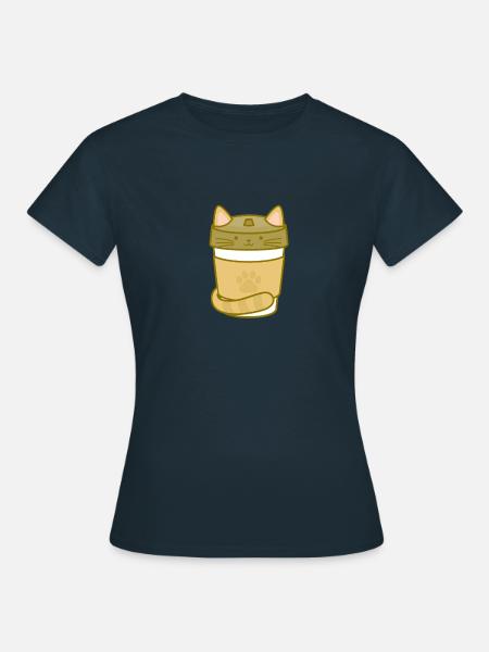 Cat-Becher - Frauen T-Shirt - Navy