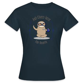 Lustiges Beamten Geschenk Faultier - Frauen T-Shirt - Navy - Vorne - AI Model Female 172 dark (172cm)