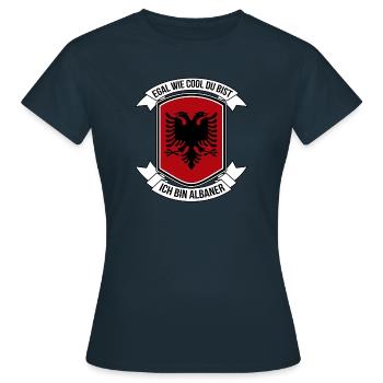 Albanien - Frauen T-Shirt - Navy - Vorne - AI Model Female 172 dark (172cm)