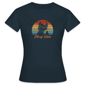 Retro Furry Vibes Furry Fandom Fursuit Furries - Women's T-Shirt - navy - Front - AI Model Female 172 dark (172cm)