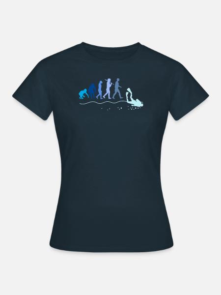 Tauchen Evolution - Frauen T-Shirt - Navy