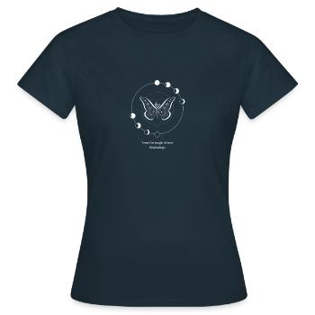 Schmetterling mit Umrandung - Frauen T-Shirt - Navy - Vorne - AI Model Female 172 dark (172cm)