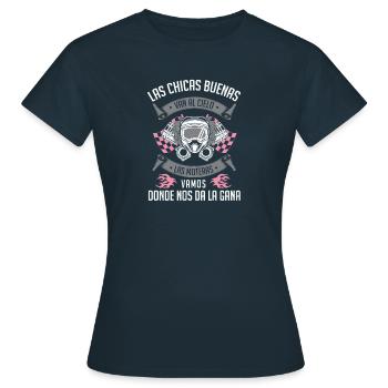 Chica Motera Motociclista Regalo Motorista Mujeres - T-shirt Femme - marine - Devant - AI Model Female 172 dark (172cm)