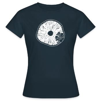 Mushroom Spore - Frauen T-Shirt - Navy - Vorne - AI Model Female 172 dark (172cm)