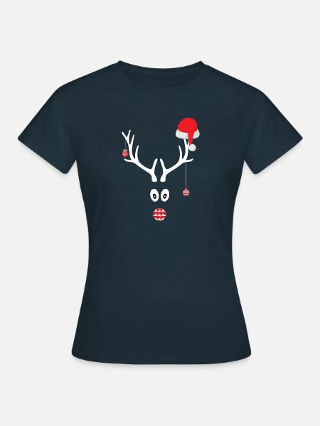 Renne Cadeau de Noël Noël Rudolf - T-shirt Femme - marine