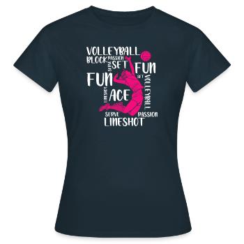 Volleyball Player Spike - Frauen T-Shirt - Navy - Vorne - AI Model Female 172 dark (172cm)