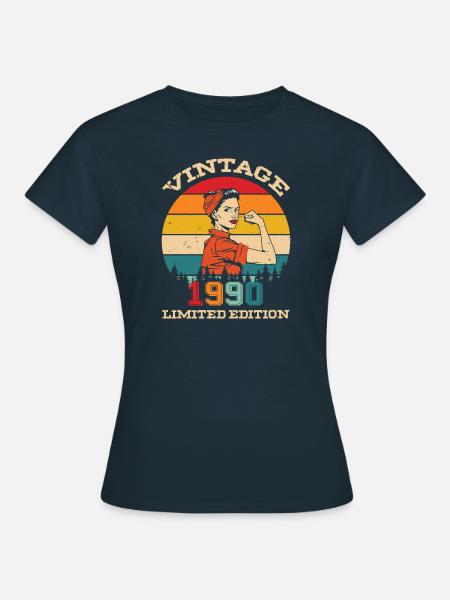 Vintage Édition Limitée 1990 Cadeau d’Anniversaire - T-shirt Femme - marine