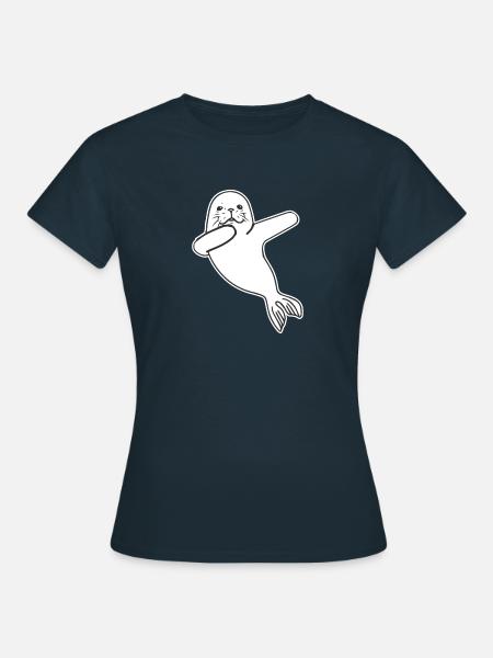 Cute Dabbing Seal - Frauen T-Shirt - Navy