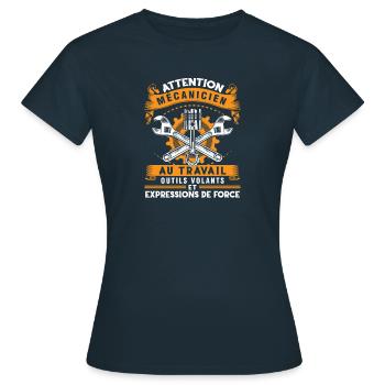 Mecanicien Au Travail Mécanicien Mécatronicien - T-shirt Femme - marine - Devant - AI Model Female 172 dark (172cm)