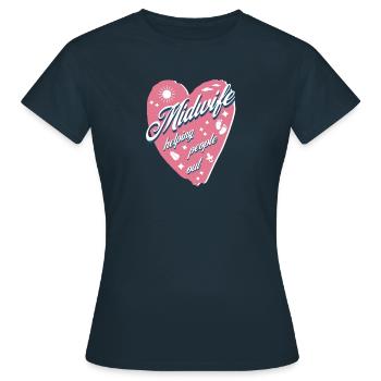 Tolles Hebammen Herz Geburtshelferin Geschenk - Frauen T-Shirt - Navy - Vorne - AI Model Female 172 dark (172cm)