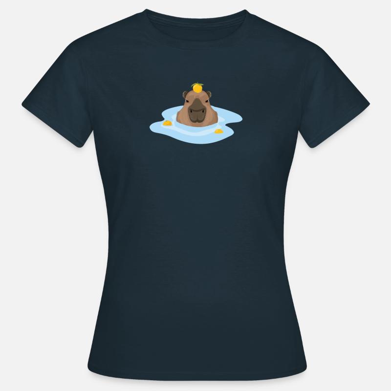 Capybara Gift Idea Meme Capybara Capybara - Women's T-Shirt - navy