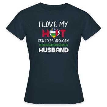 Funny Central African Husband - Women's T-Shirt - navy - Front - AI Model Female 172 dark (172cm)