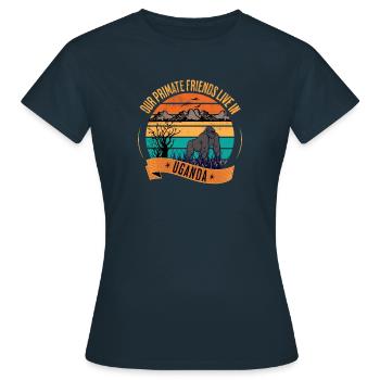 Ouganda Gorille Nos amis Primates - T-shirt Femme - marine - Devant - AI Model Female 172 dark (172cm)