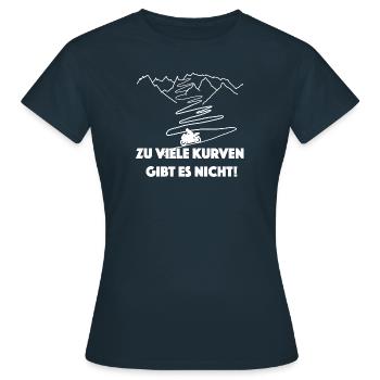 Zu viele Kurven gibt es nicht! - Frauen T-Shirt - Navy - Vorne - AI Model Female 172 dark (172cm)