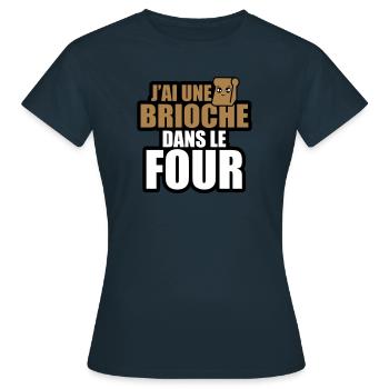 j'ai une brioche dans le four - T-shirt Femme - marine - Devant - AI Model Female 172 dark (172cm)