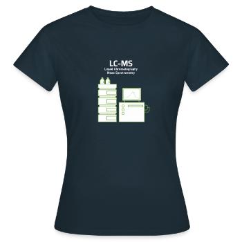 LCMS Liquid Chromatography Mass Spectrometry - Women's T-Shirt - navy - Front - AI Model Female 172 dark (172cm)