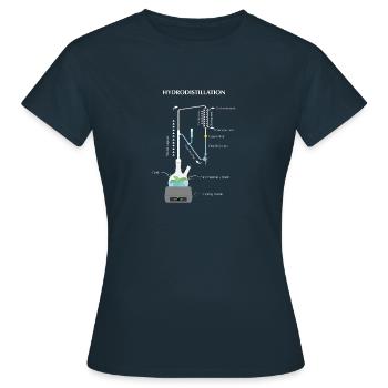 Clevenger Hydrodestillationsapparatur - Frauen T-Shirt - Navy - Vorne - AI Model Female 172 dark (172cm)