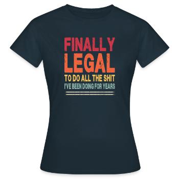 Finally Legal - Retro - 21st - Women's T-Shirt - navy - Front - AI Model Female 172 dark (172cm)