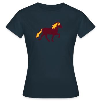 Cheval islandais - T-shirt Femme - marine - Devant - AI Model Female 172 dark (172cm)