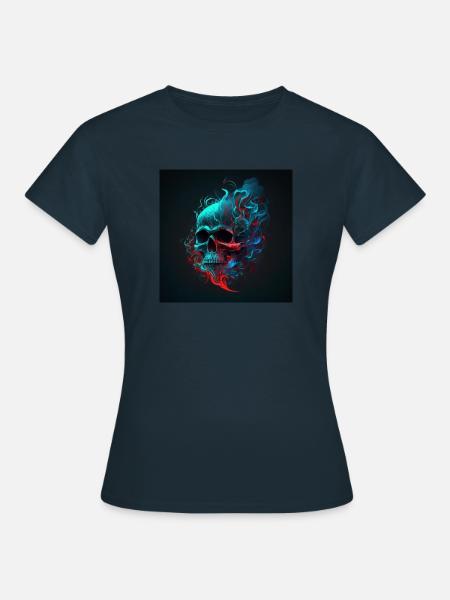 Rauchender Schädel - Frauen T-Shirt - Navy