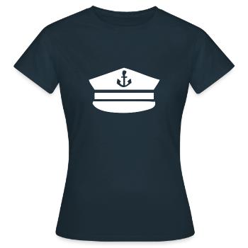 Casquette de capitaine pour bateau de dériveur voilier marin - T-shirt Femme - marine - Devant - AI Model Female 172 dark (172cm)