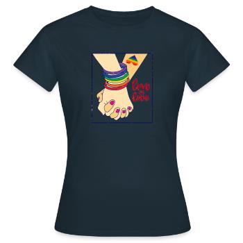 schwul lesbisch LGBTQIA+ - Frauen T-Shirt - Navy - Vorne - AI Model Female 172 dark (172cm)
