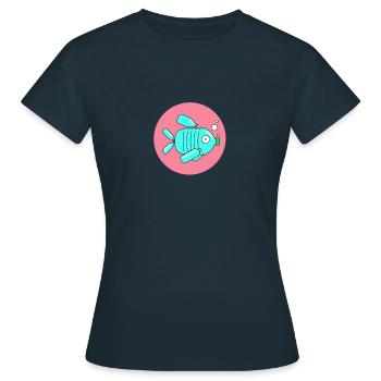 Poisson océan en plastique - T-shirt Femme - marine - Devant - AI Model Female 172 dark (172cm)