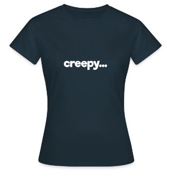 creepy lettering nerd fun gift - Women's T-Shirt - navy - Front - AI Model Female 172 dark (172cm)