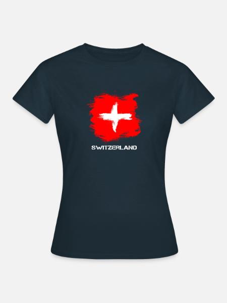 Switzerland Schweiz Suisse Flagge - Frauen T-Shirt - Navy