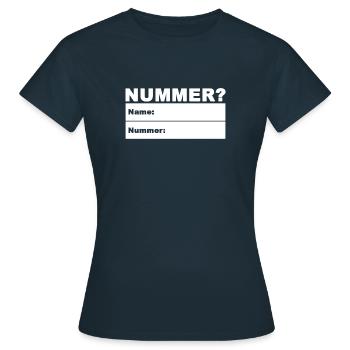 Nombre? numéro de portable? numéro de téléphone? Nom? - T-shirt Femme - marine - Devant - AI Model Female 172 dark (172cm)