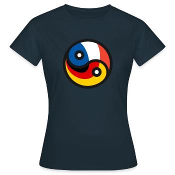 Deutsch-Französische Freundschaft - Frauen T-Shirt - Navy - Vorne - AI Model Female 172 dark (172cm)