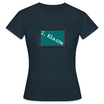 1. Klasse Tafel - Frauen T-Shirt - Navy - Vorne - AI Model Female 172 dark (172cm)