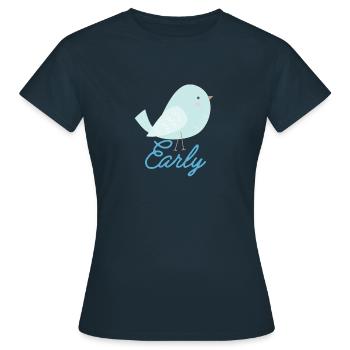 Eearly Bird Frueher Vogel Süß Cute - Frauen T-Shirt - Navy - Vorne - AI Model Female 172 dark (172cm)