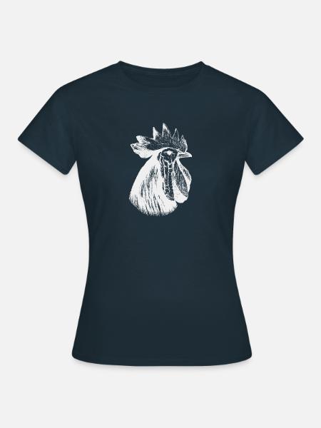Hahn Kopf weiss - Frauen T-Shirt - Navy