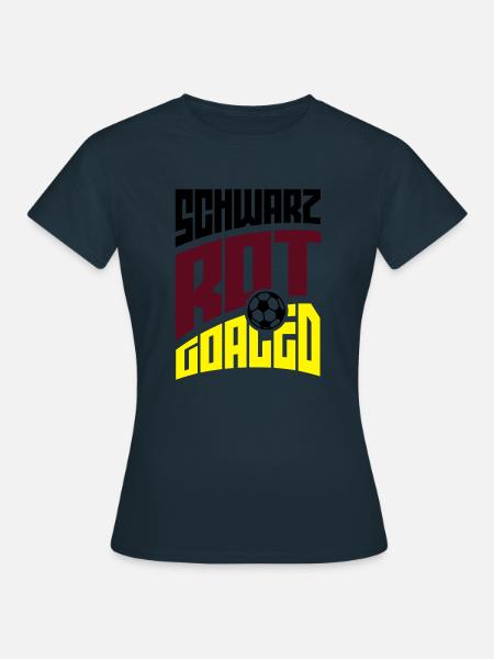 Schwarz Rot Goaled - Frauen T-Shirt - Navy