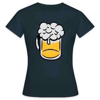 Poignée de boire de la bière - T-shirt Femme - marine - Devant - AI Model Female 172 dark (172cm)