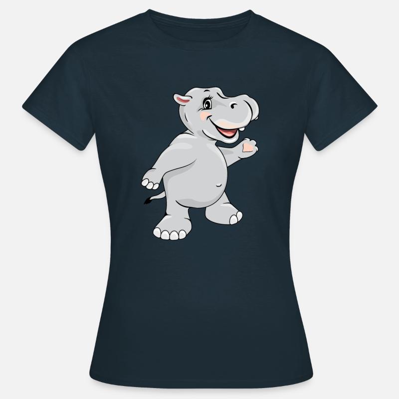 Dancing happy hippo - Women's T-Shirt - navy