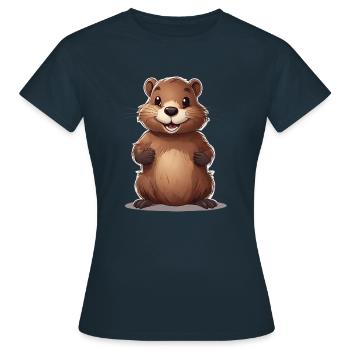 Biber - Frauen T-Shirt - Navy - Vorne - AI Model Female 172 dark (172cm)