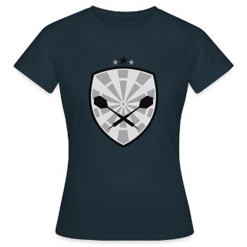 Dart Wappen - dreifarbig - Frauen T-Shirt - Navy - Vorne - AI Model Female 172 dark (172cm)