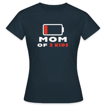 Mom of 2 Kids. This ladies t-shirt is a great gift - Frauen T-Shirt - Navy - Vorne - AI Model Female 172 dark (172cm)