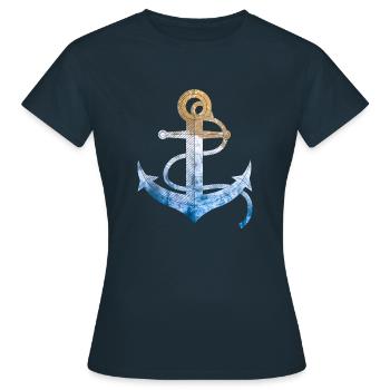 ancre - T-shirt Femme - marine - Devant - AI Model Female 172 dark (172cm)