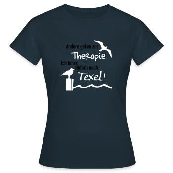Therapie Texel - Frauen T-Shirt - Navy - Vorne - AI Model Female 172 dark (172cm)