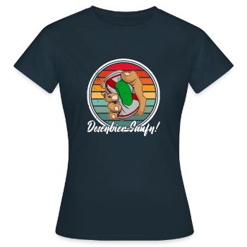 Dosenbier Alkohol Saufen Spruch Bierdosen Bier - Frauen T-Shirt - Navy - Vorne - AI Model Female 172 dark (172cm)