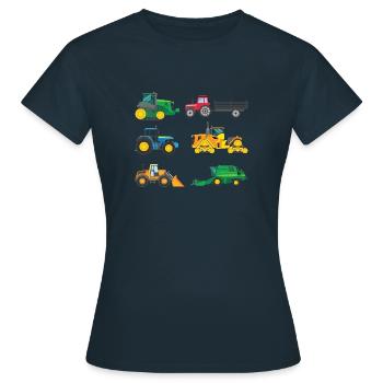 Tractors Trecker Farmer Farmers Kids Gift - Women's T-Shirt - navy - Front - AI Model Female 172 dark (172cm)