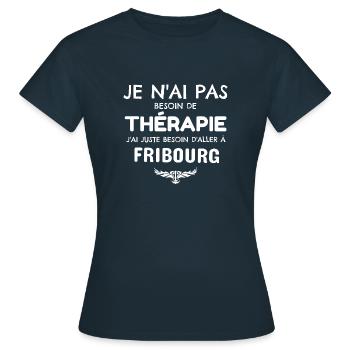 Fribourg thérapie - T-shirt Femme - marine - Devant - AI Model Female 172 dark (172cm)