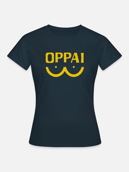 Saitama Sensei Manga Tenue Symbole texte jaune - T-shirt Femme - marine