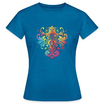 Racines rougeoyantes - T-shirt Femme - bleu saphir antique chiné - Devant - AI Model Female 172 dark (172cm)
